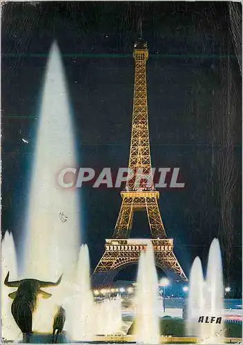 Cartes postales moderne Paris la Tour Eiffel et les Bassins Illumines