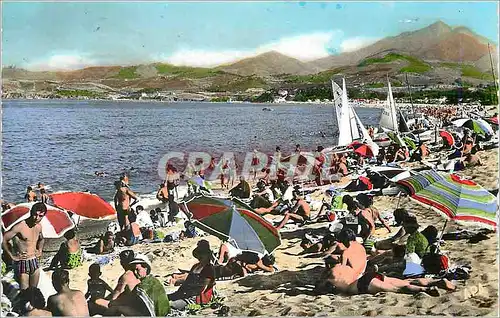 Cartes postales moderne Argeles sur Mer (P O) en Parcourant la Cote Vermeille la Plage avec au Fond les Alberes