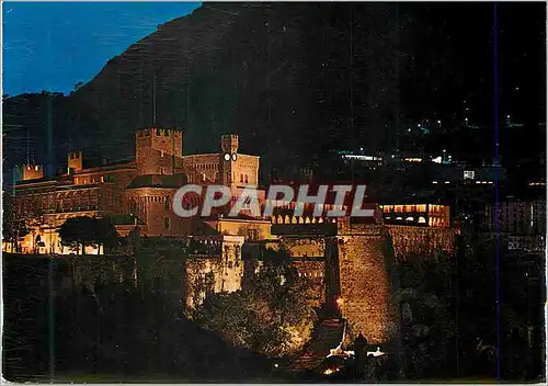 Cartes postales moderne Monaco le Palais des Grimaldi Illumine