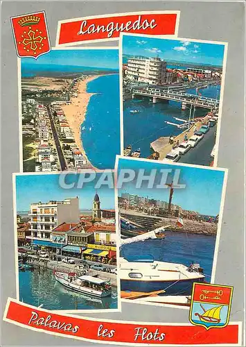 Cartes postales moderne Souvenir de Palavas les Flots Le Canal Rive Droite le Canal Rive Gauche Bateaux