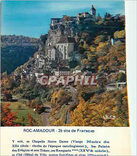 Moderne Karte Roc Amadour (Lot) Lieu de Pelerinage celebre depuis le Moyen Age Etape sur la Route de St Jacque