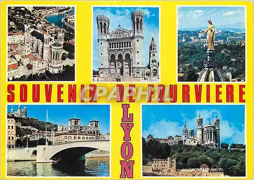 Cartes postales moderne Lyon Souvenir de Fourviere et la Saone Basilique de Fourviere Primatiale Saint Jean