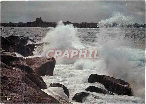 Cartes postales moderne Ploumanac'h (C du N) La Bretagne en Couleurs Tempete devant le Chateau de Costaeres