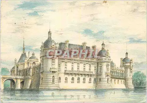 Cartes postales moderne Chantilly Le Chateau (facade Nord Est)