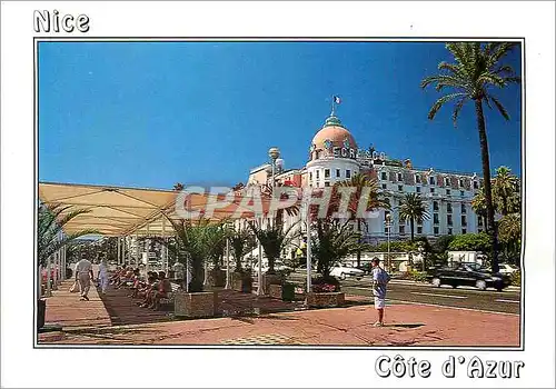 Moderne Karte Nice La Cote d'Azur Promenade des Anglais et l'Hotel Negresco