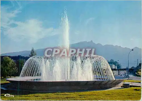 Moderne Karte Aix les Bains (Savoie) La Fontaine Au fond le Dent du Chat