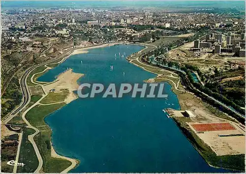 Cartes postales moderne Dijon (C d'Or) Vue aerienne Lac Kir Tennis