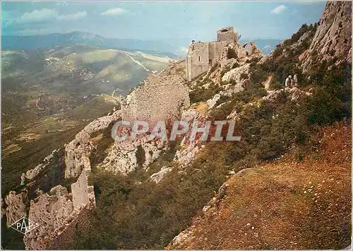 Moderne Karte Chateau Cathare de Peyrepertuse (Aude) Hau Lieu de la Resistance Cathare du XIIIe S Commandee pa