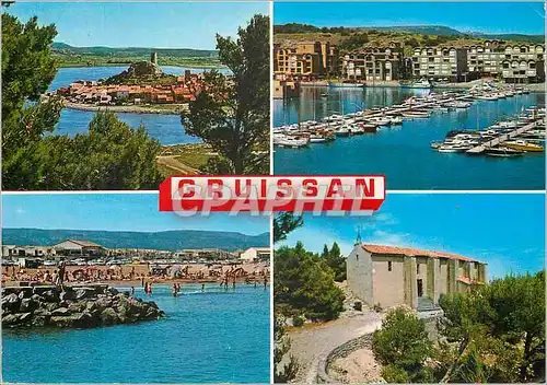 Cartes postales moderne Gruissan (Aude) Le Vieux Gruissan Le Nouveau Gruissan La Chapelle des Auzils Bateaux