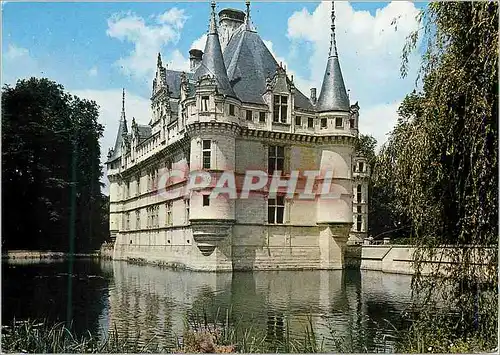 Moderne Karte Azay le Rideau (Indre et Loire) En Touraine Le Chateau