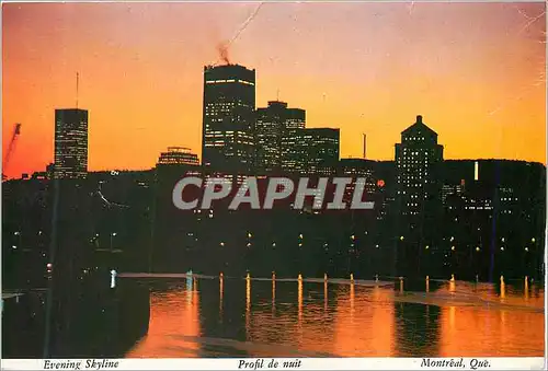 Cartes postales moderne Montreal Que Canada Au Coucher du Soleil Les Gratte Ciel et le Port