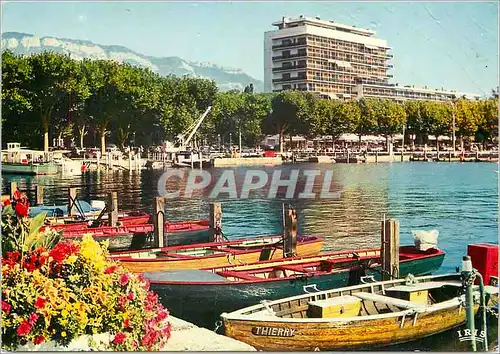 Moderne Karte Aix les Bains (Savoie) Le Grand Port et le Revard (1500 m) Bateaux