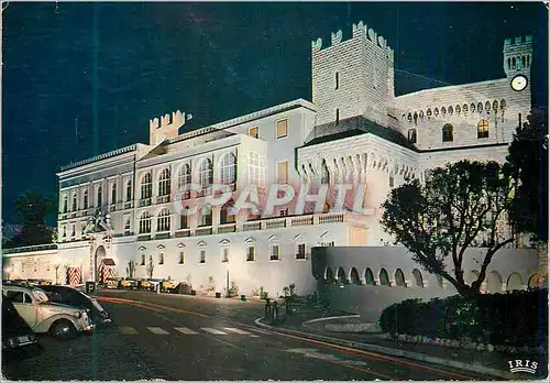 Cartes postales moderne Principaute de Monaco Le Palais Princier Illumine