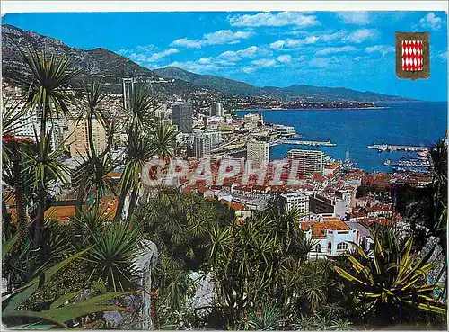 Moderne Karte Principaute de Monaco Vue de la Baie depuis le Jardin Exotique