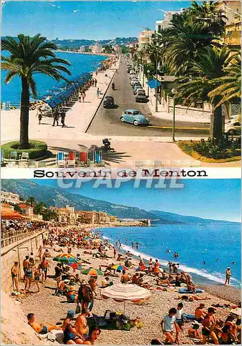 Cartes postales moderne Menton La Promenade et une Plage