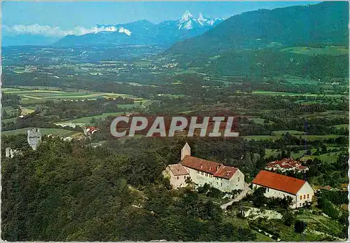 Moderne Karte Les Allinges (Haute Savoie) Les Vieux Chateaux au fond la Dent d'Oche (2225 m)