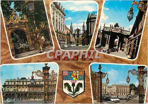 Cartes postales moderne Nancy (Meurthe et Moselle) Ville du XVIIIe Siecle Fontaine de Neptune La Cathedrale L'Arc de Tri