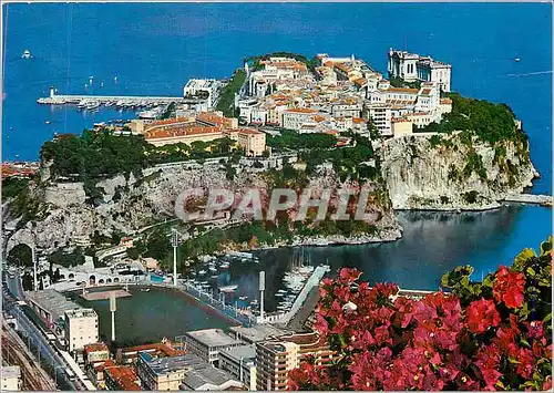 Cartes postales moderne Principaute de Monaco le Rocher de Monaco et le Stade Football