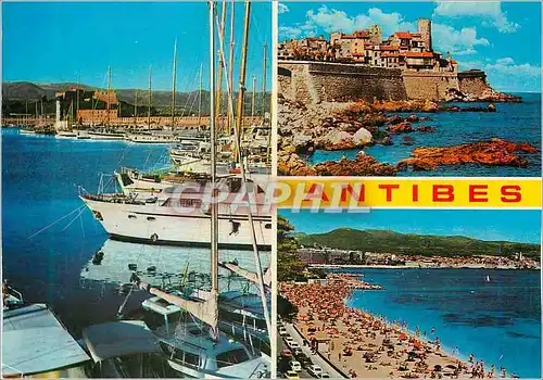 Cartes postales moderne Souvenir d'Antibes (A M) Cote d'Azur Bateaux