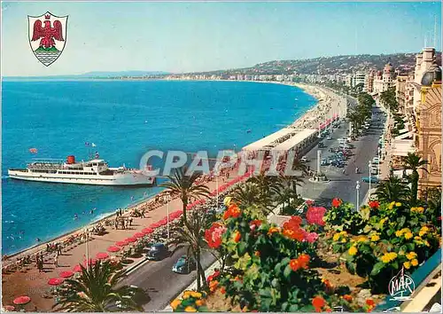 Moderne Karte Nice La Cote d'Azur La Promenade des Anglais Bateau