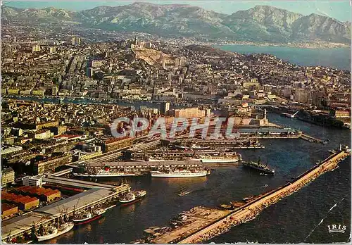Cartes postales moderne Marseille (B du R) Reflets de Provence Le Bassin de la Joliette Notre Dame de la Garde et la Cor