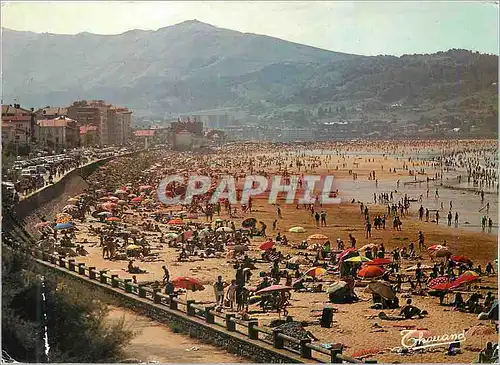 Moderne Karte Hendaye Frontiere Franco Espagnole La Plag dans le fond l'Espagne