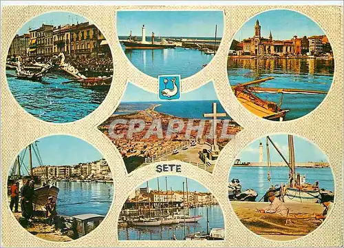 Cartes postales moderne Sete (Herault) Divers aspects de la Ville Bateaux Joute