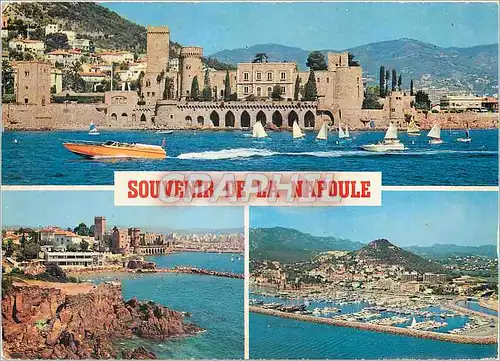 Cartes postales moderne La Napoule Cote d'Azur French Riviera Le Chateau La Plage de la Raguette Le Nouveau Port Bateau