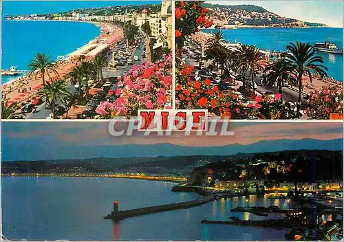 Cartes postales moderne Nice Cote d'Azur French Riviera La Promenade des Anglais La Baie de Anges la Nuit