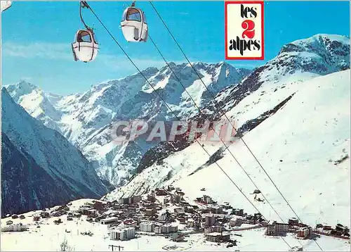 Cartes postales moderne Dauphine Alt 1650 m 3568 m France Telecabine du Jandri Au fond le Grand Rochail Altitude 3050 m