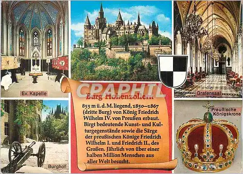 Cartes postales moderne Burg Hohenzollern 855 m