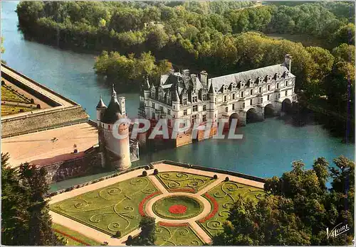 Cartes postales moderne Chenonceaux (Indre et Loire) Les Merveilles du Val de Loire Vue aerienne du Chateau (XVe XVIIe S