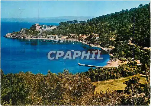 Moderne Karte Port Cros (Var) Vue Generale aerienne