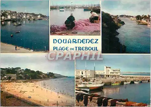 Moderne Karte Douarnenez Treboul (Finistere) La Bretagne en Couleurs Le Port et les Plages Bateaux