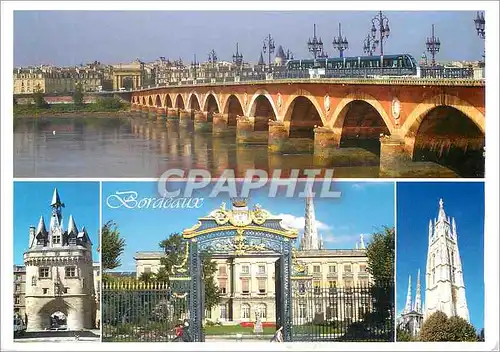Cartes postales moderne Bordeaux Le Palais de Rohan XVIIIe Le Pont de Peirre (1822) La Tour Pey Berland La Porte Cailhau