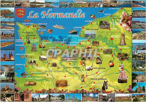Moderne Karte La Normandie