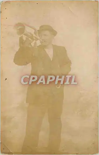 CARTE PHOTO Homme Trompette