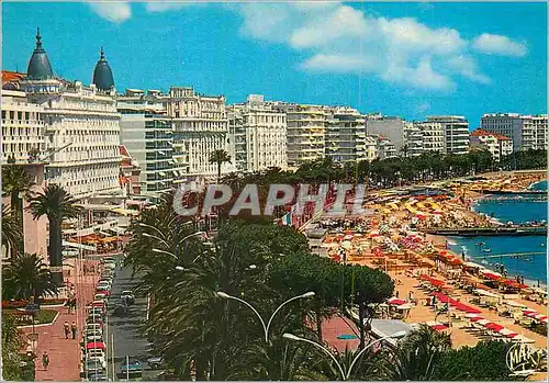 Moderne Karte Cannes La Cote d'Azur Les Places de la Croisette et la Plage