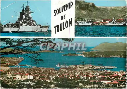 Moderne Karte Souvenir de Toulon Bateaux