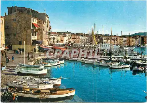 Moderne Karte Saint Tropez (Var) La Cote d'Azur Le Port Bateaux