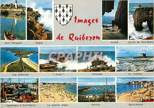 Cartes postales moderne Images de Quiberon Port Haliguen Vague Grotte Arche de Port Blanc Sardiniers a Port Maria