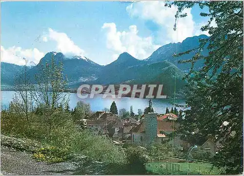 Cartes postales moderne Talloires Lac d'Annecy (Hte Savoie) Village Typiquement Savoyard au Fond le Lac