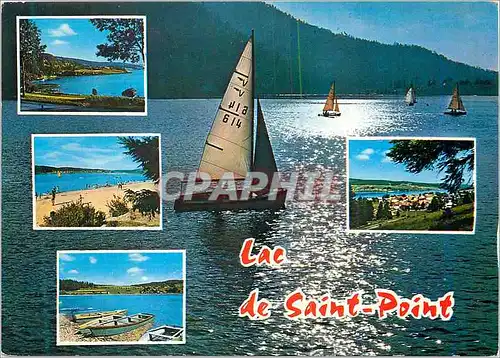 Cartes postales moderne Lac de Saint Point (Doubs) Frontiere Franco Suisse Bateaux