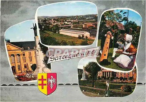 Cartes postales moderne Sarreguemines (Moselle) le Monument aux Morts Vue Generale Militaria Joueuse d'Epinette Le palai