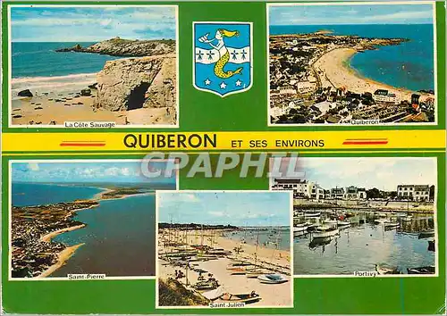 Cartes postales moderne Quiberon (Morbihan) la Bretagne Touristique La cote sauvage Quiberon Saint Pierre Portivy saint