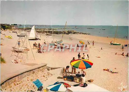 Moderne Karte Carnac (Morbihan) la Bretagne en Couleurs Plage de Legenese Trampoline