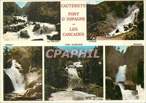 Moderne Karte Cauterets Pont d'Espagne les Cascades les Pyrenees Collection d'Art Pyreneen