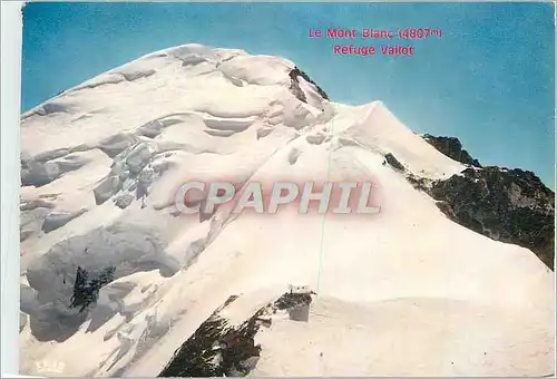 Moderne Karte Chamonix Mont Blanc le Mont Blanc (4807m) Refuge et Observatoire  Vallot (4362m)