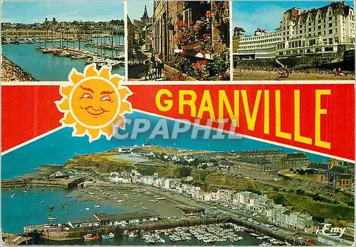 Moderne Karte Granville (Manche) le Port de Herel une Rue Fleurie de la Haute Ville le Centre de Thalassothera
