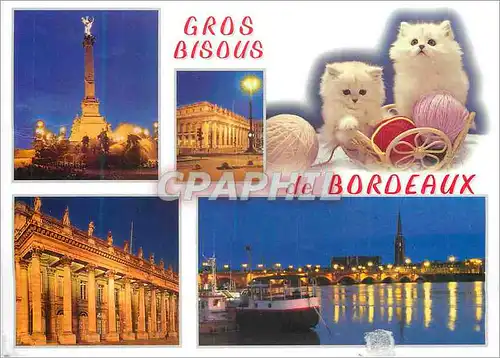 Cartes postales moderne Bordeaux Gironde le Monument aux Girondins le Grand Theatre la Porte Cailhau le Pont de Pierre C
